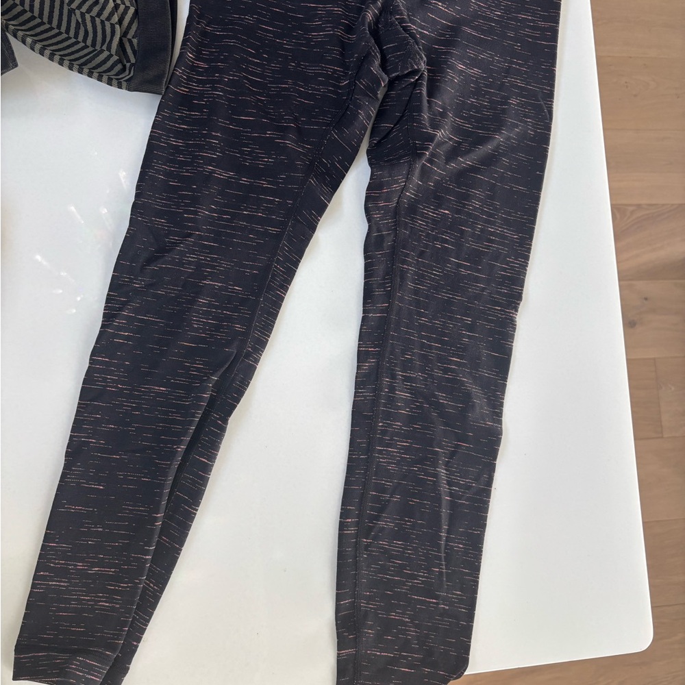 Lululemon Athletica Black and Pink Speckled Leggings